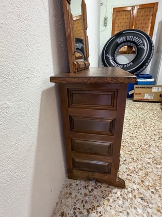 Recibidor y espejo castellano madera