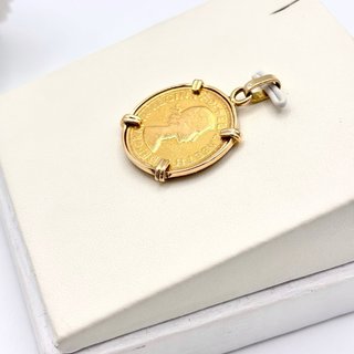 Colgante de oro 18kt con moneda 21kt