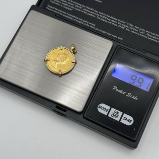 Colgante de oro 18kt con moneda 21kt