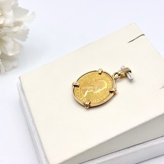 Colgante de oro 18kt con moneda 21kt