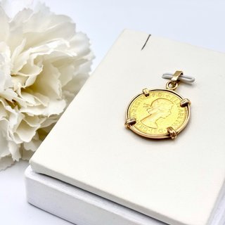 Colgante de oro 18kt con moneda 21kt