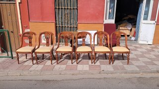 Juego de 6 sillas de comedor de madera