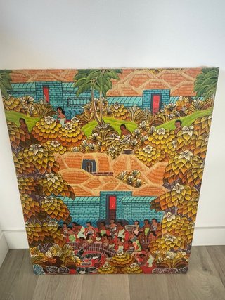 Tela artesanal pintada a mano