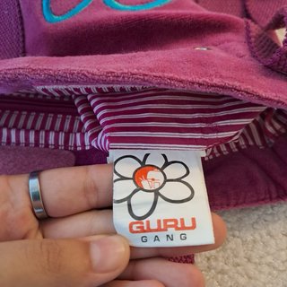 Borsa Guru rosa con fiore turchese