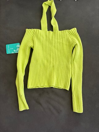 Top mujer manga larga verde S