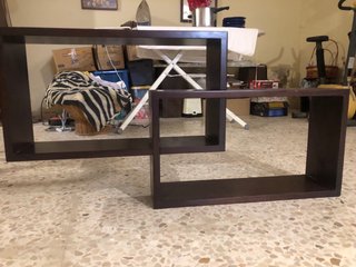 Mueble de salón vitrina madera oscura 3 piezas
