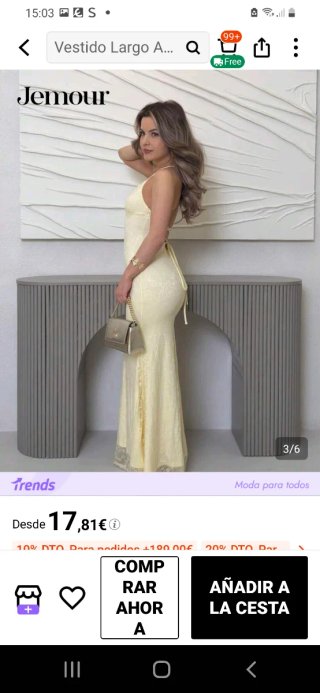 Vestido largo encaje beige tirantes espalda,