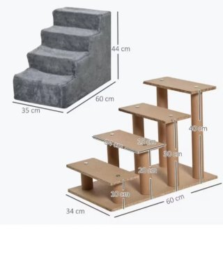 Escalera para mascotas gris