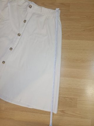 Falda midi lino blanca