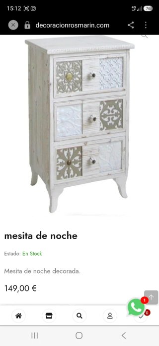 2 Mesitas de noche vintage madera y metal