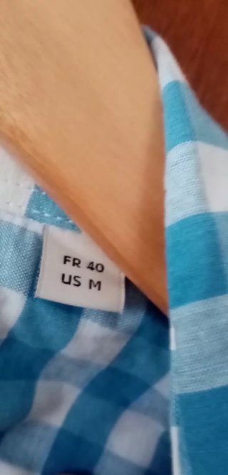 Camisa Lacoste cuadros azul y blanco Talla L