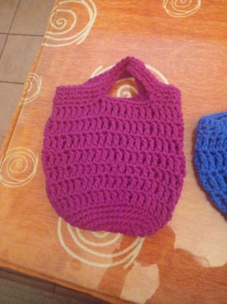 2 Bolsos Pulsera Crochet Azul y Morado