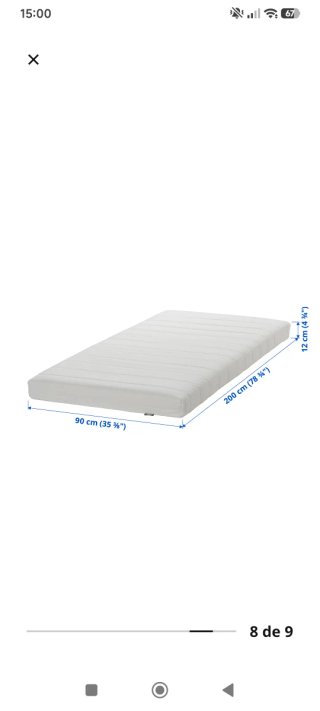 Somier y colchón de Ikea,  para cama-litetera Kura