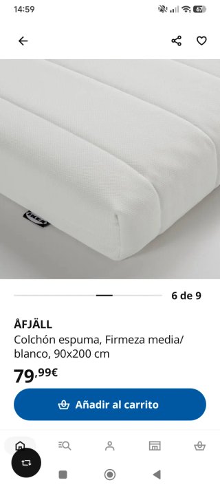 Somier y colchón de Ikea,  para cama-litetera Kura