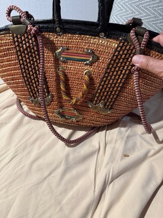 Bolso Rafia Vintage Trenzado Multicolor