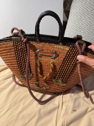 Bolso Rafia Vintage Trenzado Multicolor