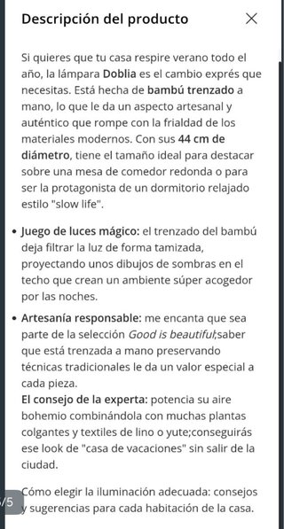 Lámpara colgante de bambú y madera