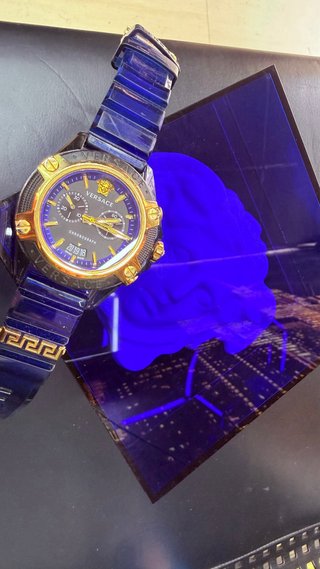 Reloj Versace Cronógrafo Dorado y Azul