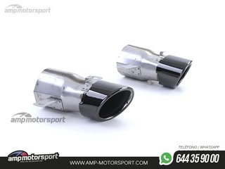 DIFUSOR TRASERO NEGRO BRILLO CON COLAS SIMPLES NEGRAS PARA MERCEDES CLASE A W177
