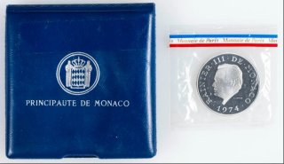 MONEDA PLATA MONACO 100 FRANCOS 1974 RAINIERO III!