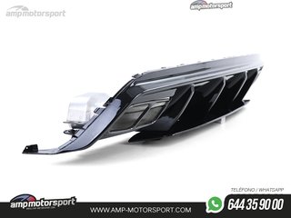 DIFUSOR TRASERO NEGRO BRILLO CON COLAS NEGRAS PARA MERCEDES CLASE A W176