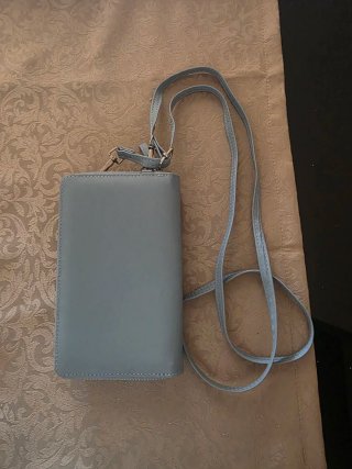 Carteira e bolsa telemóvel azul