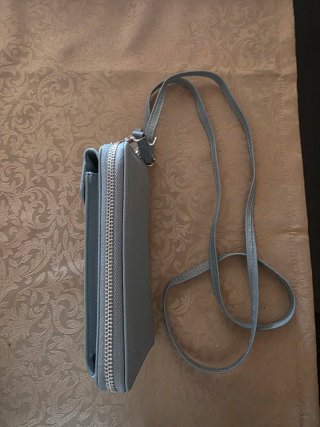 Carteira e bolsa telemóvel azul