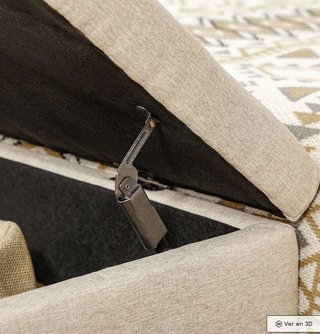 Banqueta con Almacenamiento Beige y Dorada
