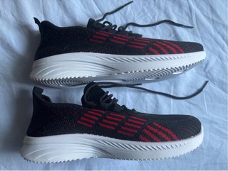 Zapatillas Malla Transpirable Negras Rojas