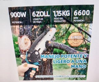Mini motosierra 6 eléctrica 21V