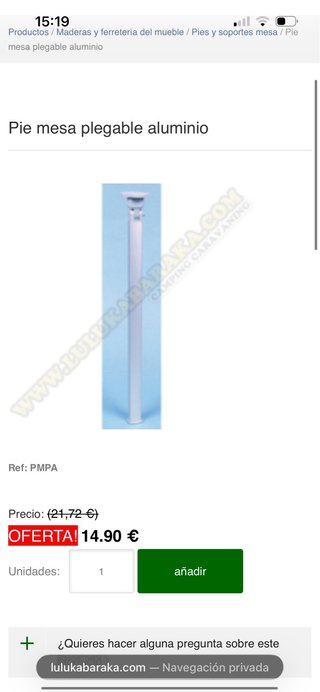 Pie mesa plegable + soporte pared