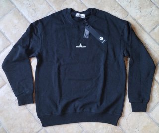 Felpa Stone Island Nera Logo Compas