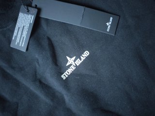Felpa Stone Island Nera Logo Compas