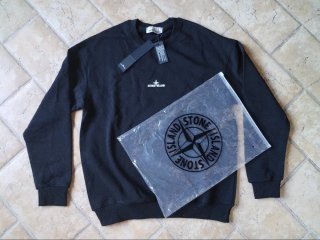 Felpa Stone Island Nera Logo Compas