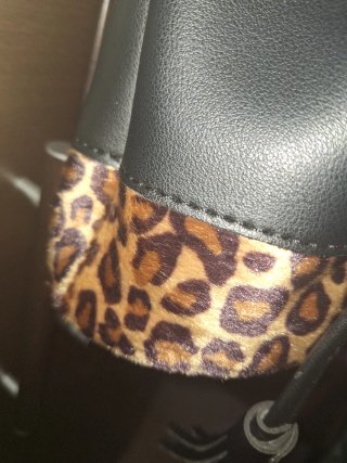 Borsa secchiello similpelle nera leopardata nuova