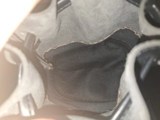 Borsa secchiello similpelle nera leopardata nuova