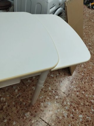 Mesa de cocina blanca extensible