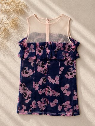 Abito floreale blu e rosa taglia XS