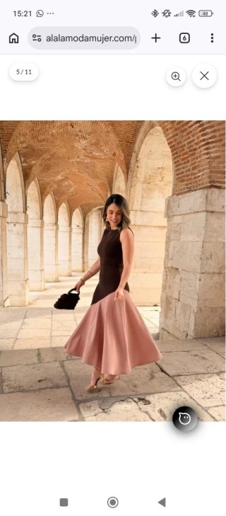 Vestido Alalá marrón y maquillaje