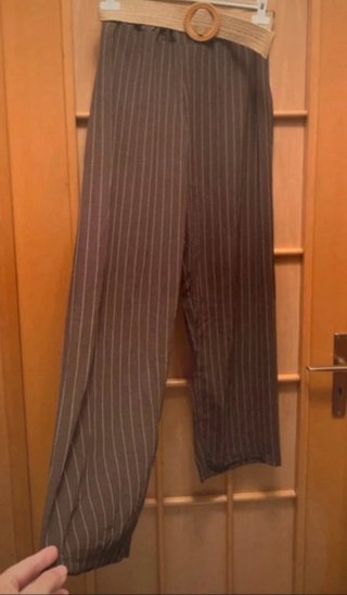 Pantaloni lunghi gessati marroni veste S/Xl