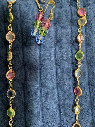 Collar y pendientes alta gama multicolor