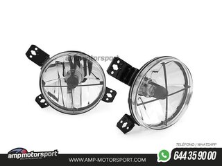 FAROS DELANTEROS INTERIORES FONDO CROMO CRUZ PARA VW GOLF MK1 / MK2