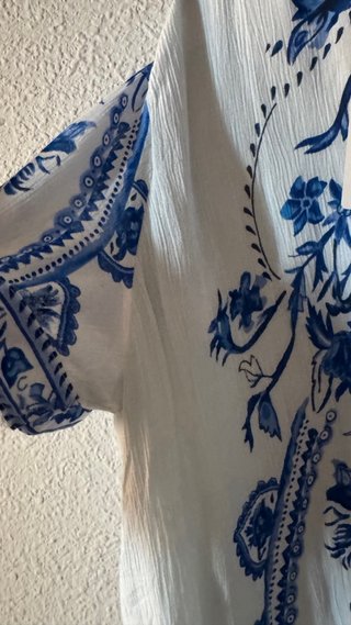 Vestido Verano Estampado Azul y Blanco