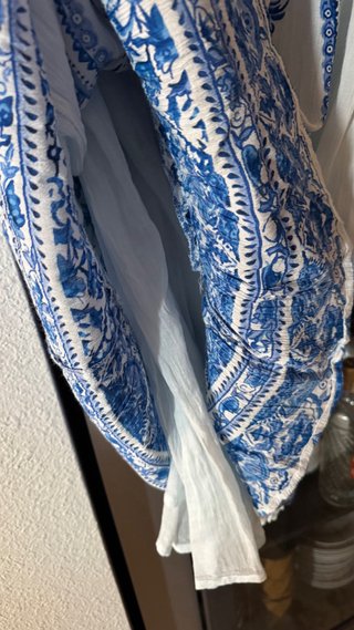 Vestido Verano Estampado Azul y Blanco