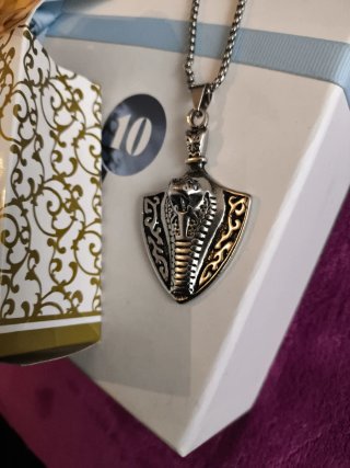 Collar Egipcio Uraeus Serpiente Plata