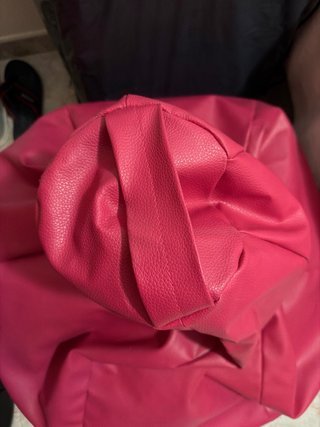 Puf Rosa Cuero Sintético con Relleno