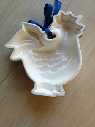 Formella Gallo Ceramica Thun Blu/Bianco