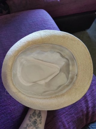 Sombrero de Rafia Beige con Cinta Multicolor