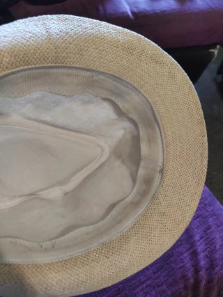 Sombrero de Rafia Beige con Cinta Multicolor