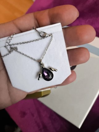Colgante Ángel Amatista Morado y Plateado